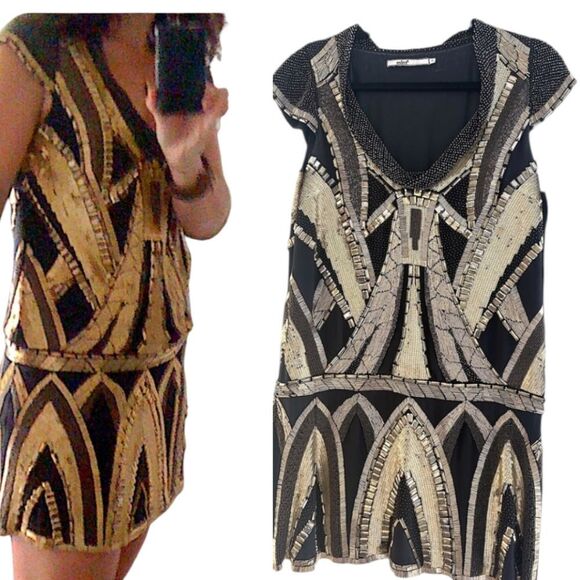 Naeem Khan Inspired Jewelled Flapper Dress S - Picture 15 of 16